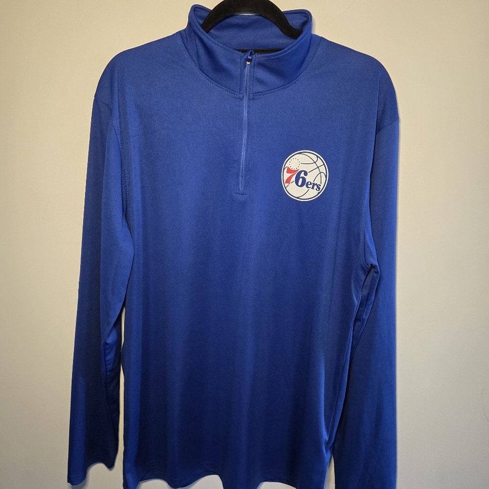 Philadelphia 76ers Pullover Mens XL 1/4 Zip Royal Blue Ultra Game
